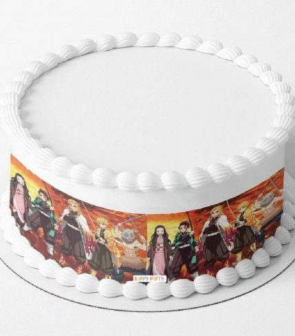 Demon Slayers A4 Rectangle CAKE WRAP Around The Cake Edible Images Topper