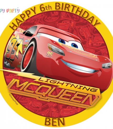 Lightning McQueen Personalised Edible Cake Topper Decoration Images