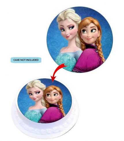 Frozen Elsa Anna Edible Cake Topper Round Images Cake Decoration