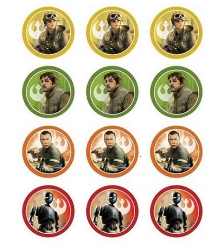 Star Wars Rouge One Edible Cupcake Topper 4cm Round Uncut Images Decoration