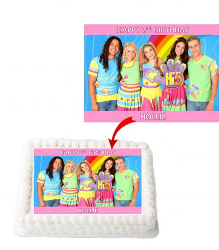 Hi5 Personalized Edible A4 Rectangle Size Birthday Cake Topper Decoration Images
