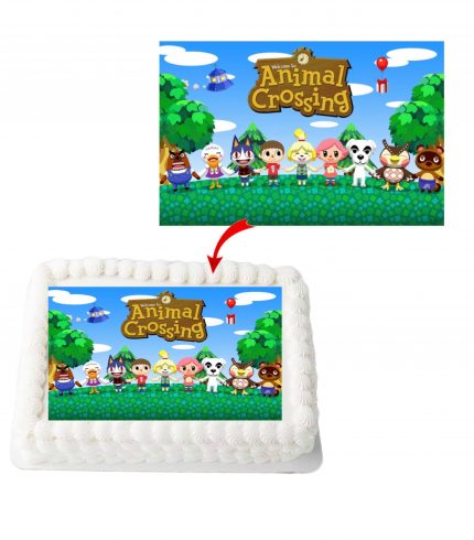 Animal Crossing A4 Rectangle Birthday Cake Topper Decoration Images