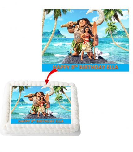 Moana Personalized Edible A4 Rectangle Size Birthday Cake Topper Decoration Images