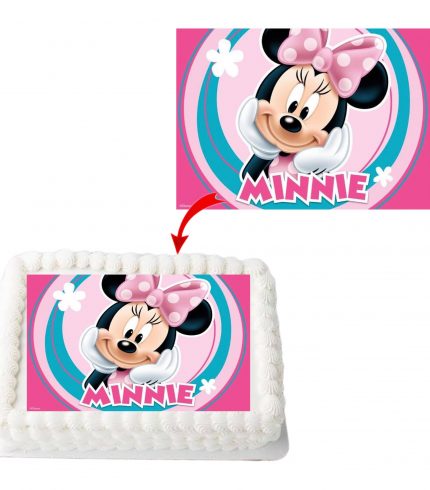 Minnie Mouse A4 Rectangle Birthday Cake Topper Decoration Images