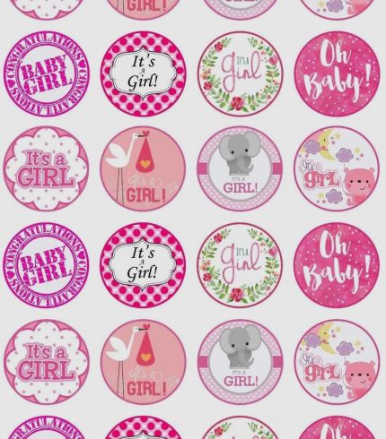 Baby Shower Girl Edible Cupcake Topper 4cm Round Uncut Images Decoration