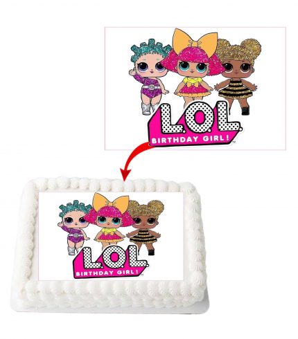 LOL  A4 Rectangle Birthday Cake Topper Decoration Images