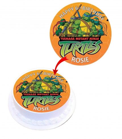 Ninja Turtle Personalised Round Edible Cake Topper Decoration Images