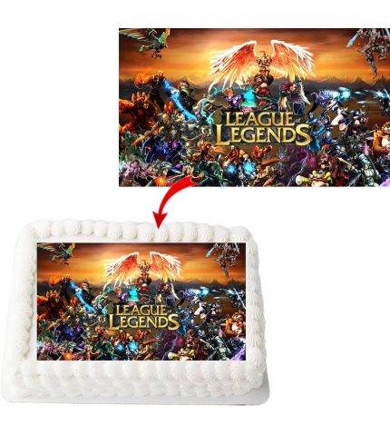 League of Legends A4 Rectangle Birthday Cake Topper Decoration Images