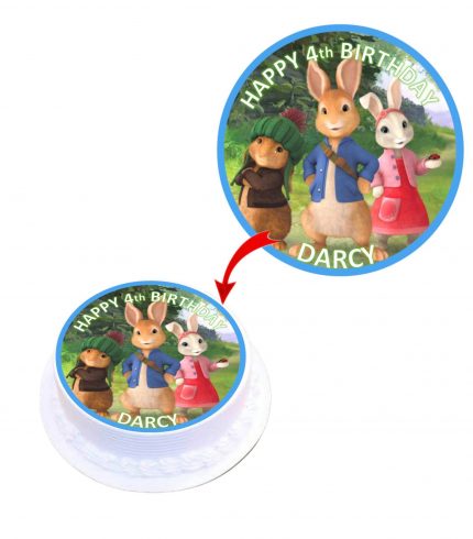 Peter Rabbit Personalised Round Edible Cake Topper Decoration Images