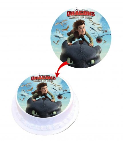 How to train the dragon Edible Cake Topper Round Images Cake Decoration