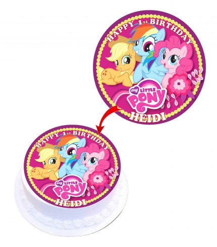 My Little Pony Personalised Round Edible Cake Topper Decoration Images