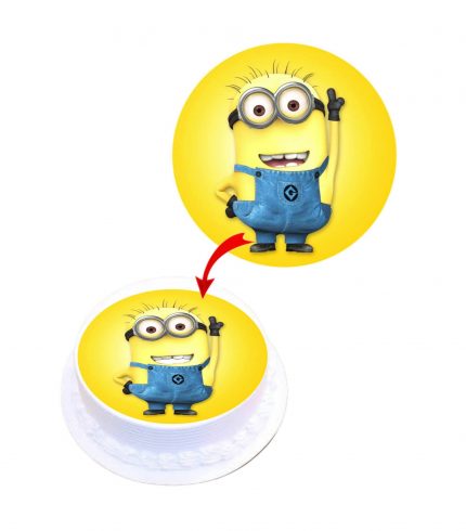 Minions Yellow Edible Cake Topper Round Images Cake Decoration