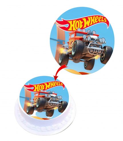 Hot Wheels #2 Edible Cake Topper Round Images Cake Decoration