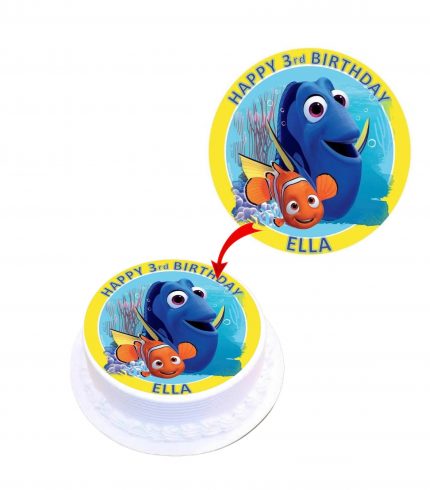 Finding Dory Nemo Personalised Round Edible Cake Topper Decoration Images