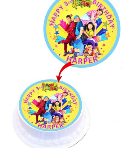 Hoopla Doopla Personalised Round Edible Cake Topper Decoration Images