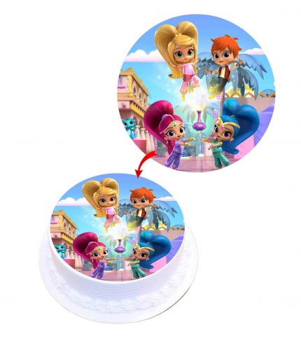 Shimmer and Shine Edible Cake Topper Round Images Cake Decoration