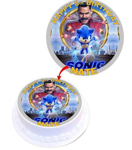 Sonic The Hedgehog Personalised Round Edible Cake Topper Decoration Images