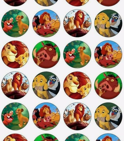 Lion King Edible Cupcake Topper 4cm Round Uncut Images Decoration