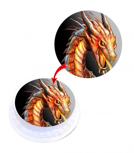 Dragon #2 Edible Cake Topper Round Images Cake Decoration