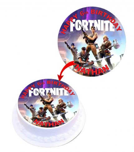 Fortnite Personalised Round Edible Cake Topper Decoration Images