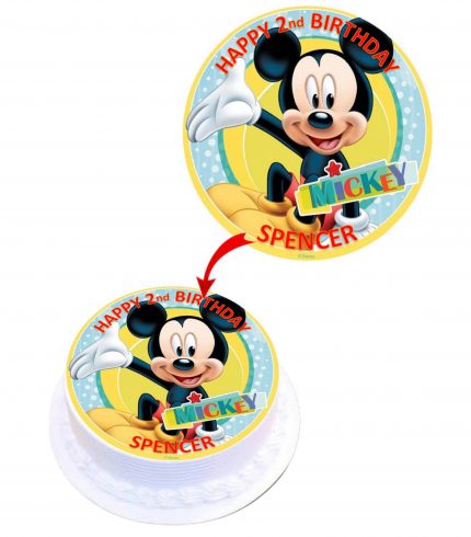 Mickey Mouse #2 Personalised Round Edible Cake Topper Decoration Images