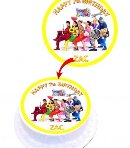 Hoopla Doopla #2 Personalised Round Edible Cake Topper Decoration Images
