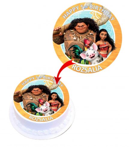 Moana #2 Personalised Round Edible Cake Topper Decoration Images