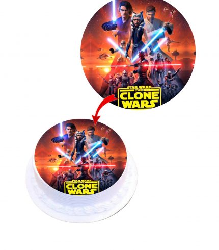 Star War Clone Edible Cake Topper Round Images Cake Decoration
