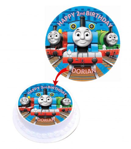 Thomas and Friends #2 Personalised Round Edible Cake Topper Decoration Images