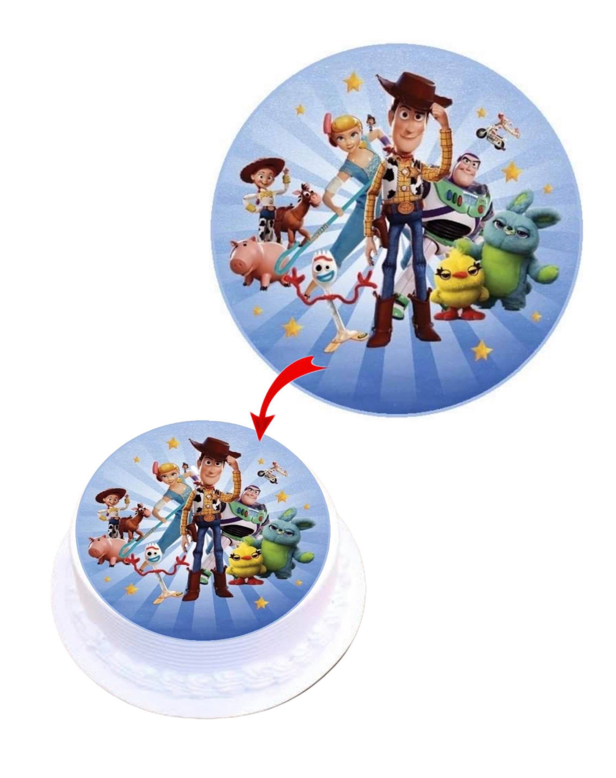 Toy Story Edible Cake Topper Round Images Cake Decoration - Happy Party