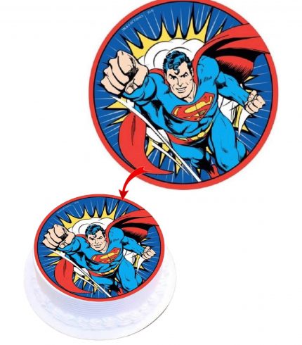 Superman Edible Cake Topper Round Images Cake Decoration