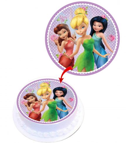 Disney Fairies Tinkerbell Edible Cake Topper Round Images Cake Decoration