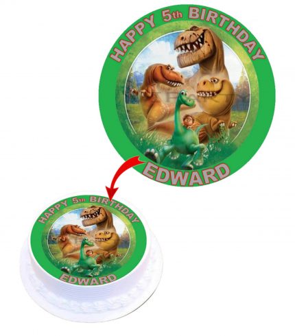 The Good Dinosaur Personalised Round Edible Cake Topper Decoration Images