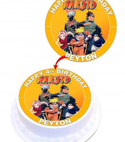 Naruto Personalized Round Edible Cake Topper Decoration Images