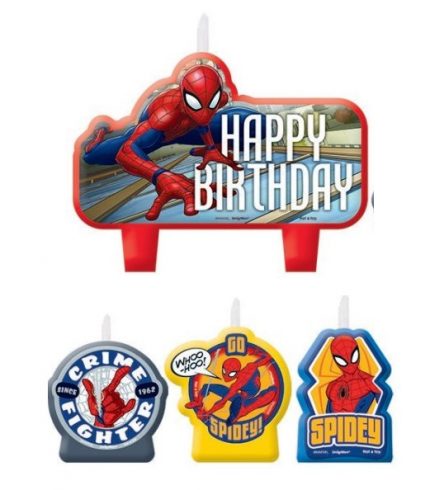 Spider-Man Webbed Wonder Birthday Candle Set 4 Pieces Cake Decorate