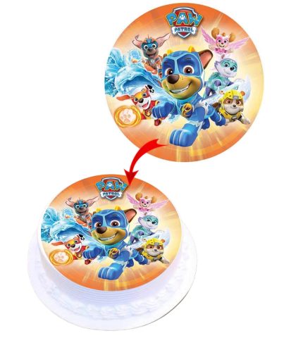 Paw Patrol Super Pups Edible Cake Topper Round Images Cake Decoration