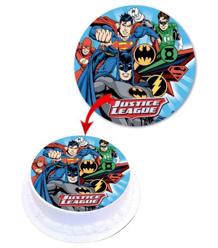 Justice League Edible Cake Topper Round Images Cake Decoration