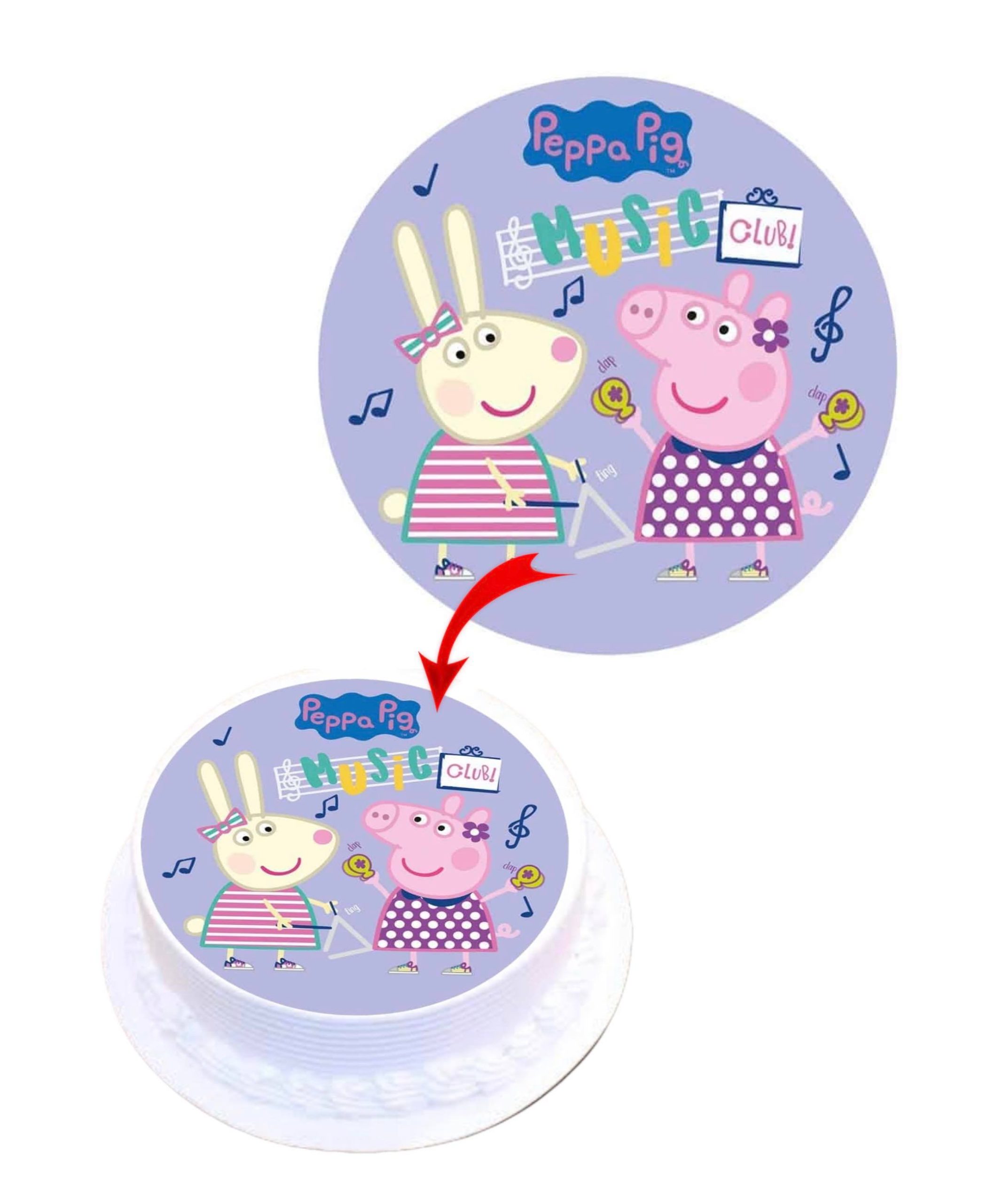 Peppa Pig 4 Edible Cake Topper Round Images Cake Decoration Happy Party