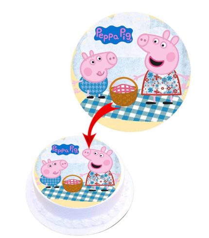 Peppa Pig #5 Edible Cake Topper Round Images Cake Decoration