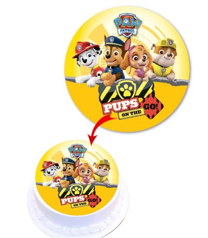 Paw Patrol on The Go Edible Cake Topper Round Images Cake Decoration