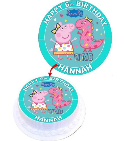 Peppa Pig #4 Personalized Edible Round Cake Topper Decoration Images