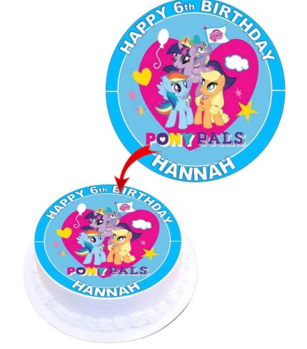 My Little Pony Pals Personalized Edible Round Cake Topper Decoration Images