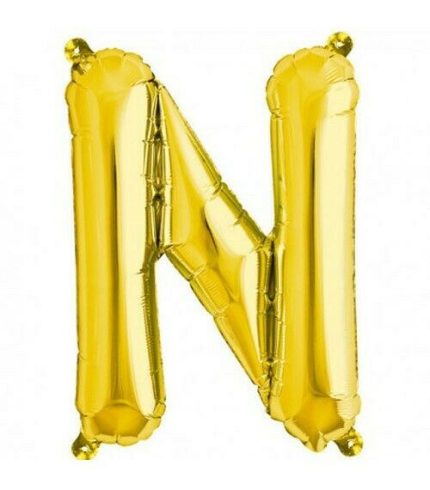 16 inch / 40cm Gold Letter N Foil Balloon