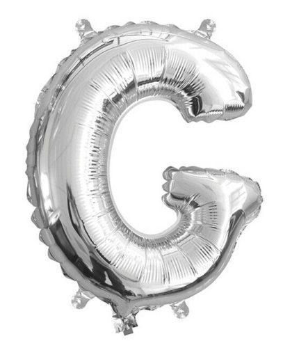 16 inch / 40cm Silver Letter G Foil Balloon
