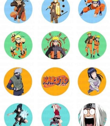 Naruto Edible Cupcake Topper 4cm Round Uncut Images Decoration