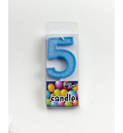 Mini Candle Number 5 Blue Colour Birthday Party