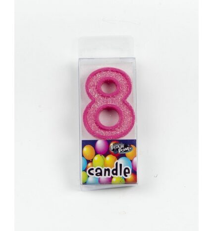 Mini Candle Number 8 Pink Colour Birthday Party