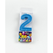 Mini Candle Number 2 Blue Colour Birthday Party