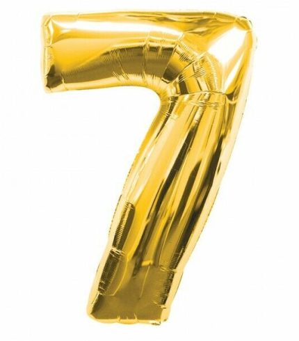16 inch / 40cm Gold Number 7 Foil Balloon