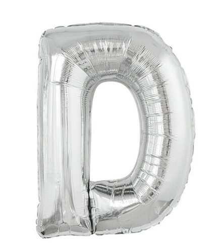 16 inch / 40cm Silver Letter D Foil Balloon